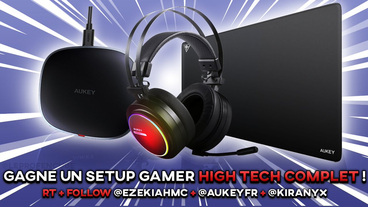EzekiahFR's tweet image. 🎁 #Concours #Gamer 🎁

🎮 Tente de Gagner ton Setup Gamer Complet ! ( Casque Chroma, Tapis Gamer, Recharge) 

• Pour Participer : 
✓ RT + Follow @EzekiahMC + @AukeyFR + @Kiranyx 
✓ Mentionne deux personnes !

Bonne chance à tous, tirage à 1000 RT 🔕