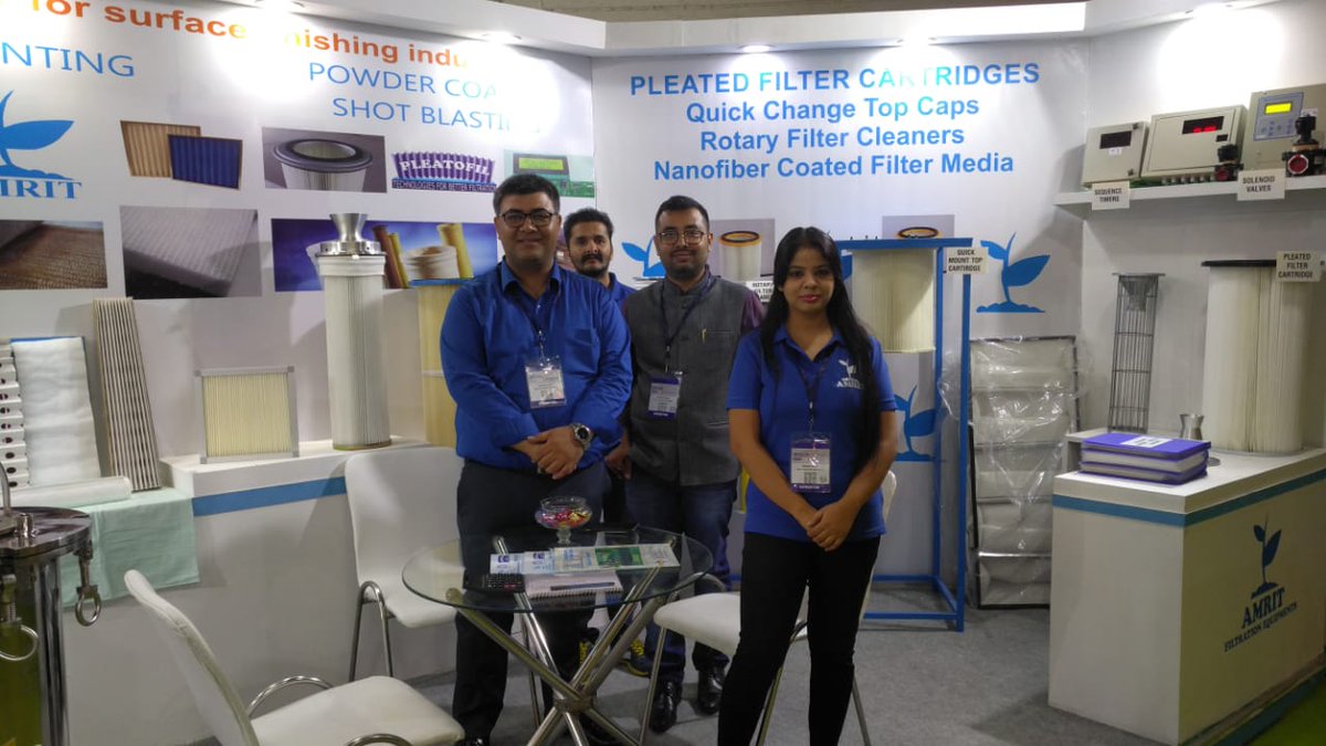 AMRIT_FILTER's tweet image. Team Amrit at India surface finishing expo
