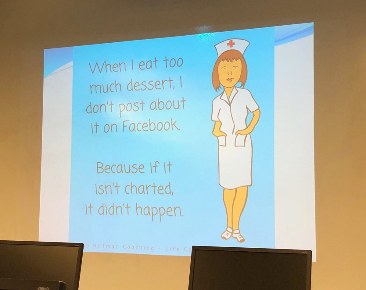 amariedauwer's tweet photo. I love this cartoon shared at the recent @MEDITECH Nurse & Home Care Forum. 🍫🍰🍪 #MNHC2018 #HITsm https://t.co/SEvBnWe4ZZ