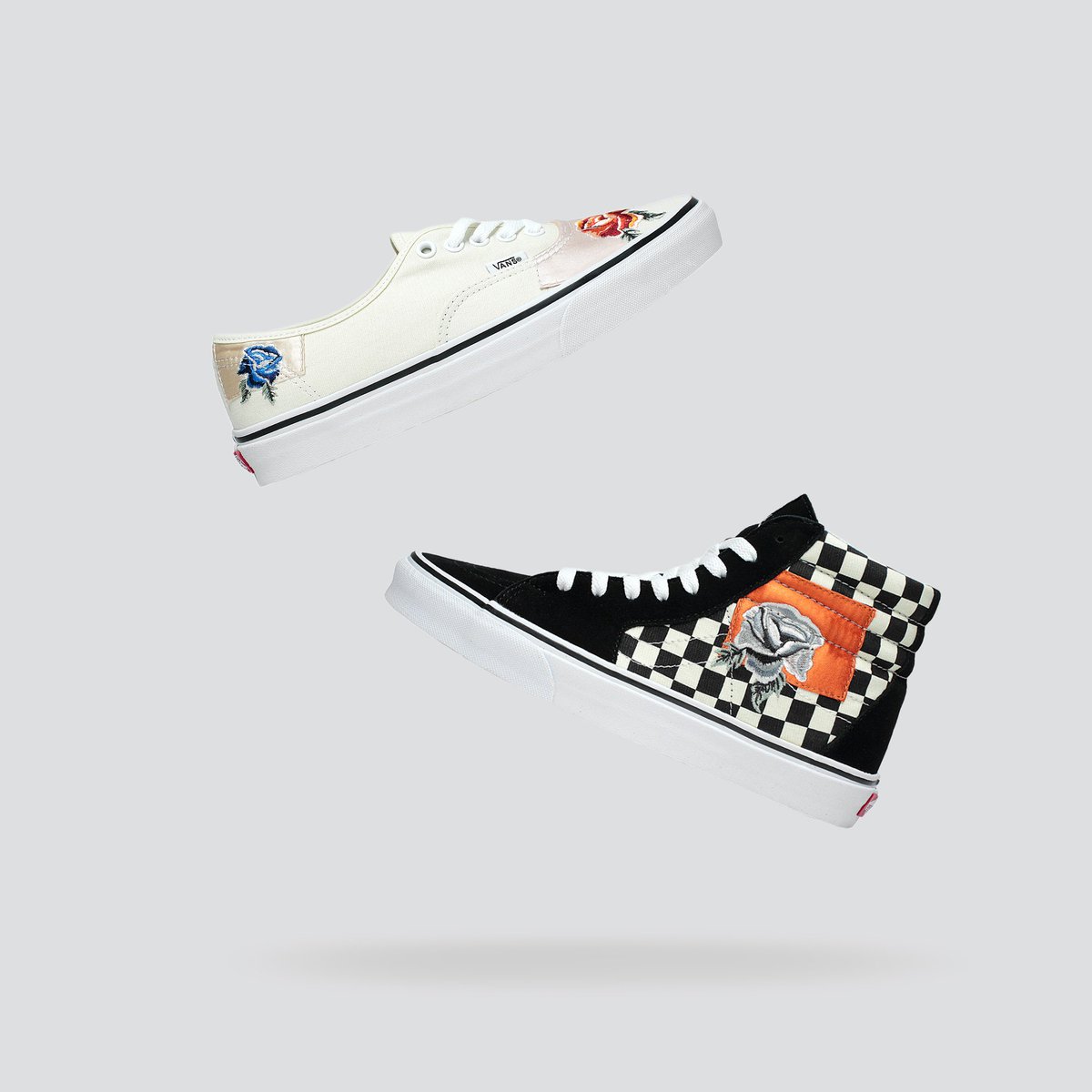 vans sk8 hi satin patchwork