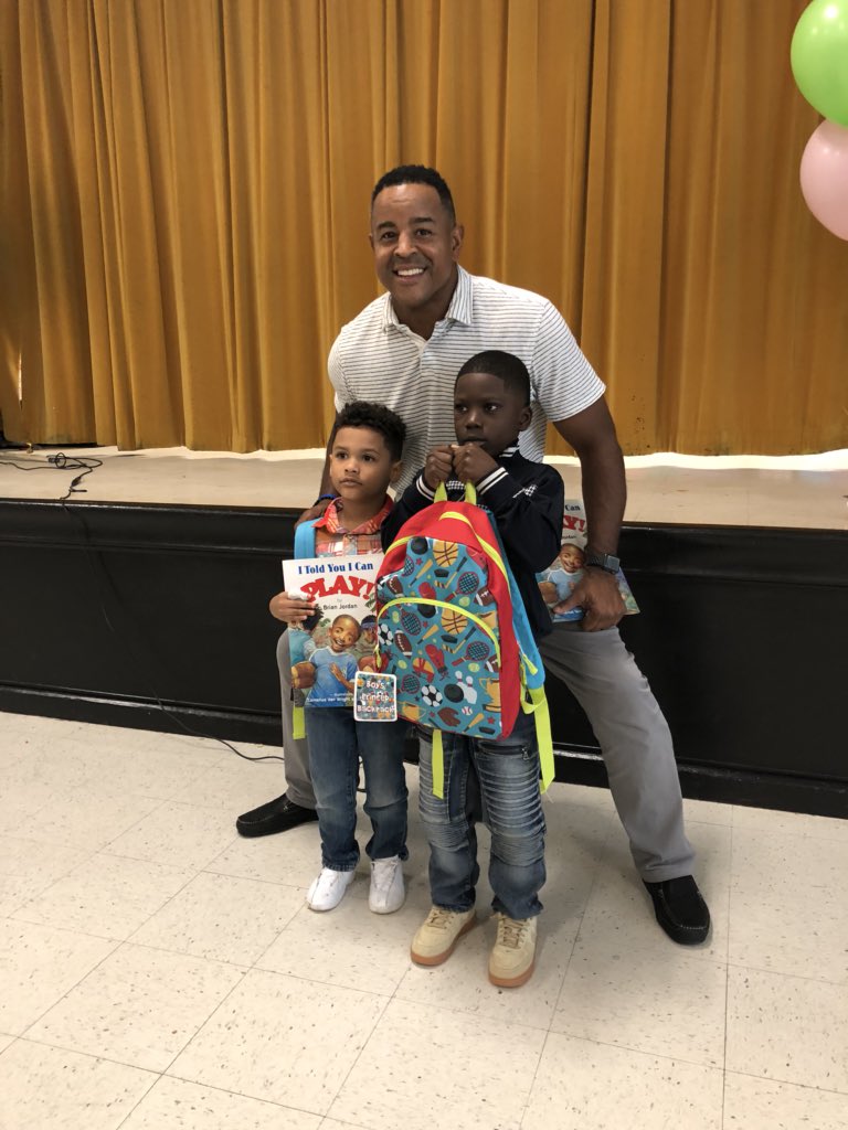 Bally Sports South on X: Brian Jordan (@TwoSportman) at Stoneview  Elementary reading his book, “I Told You I Can Play.” His foundation, the Brian  Jordan Foundation, donated book bags and supplies to