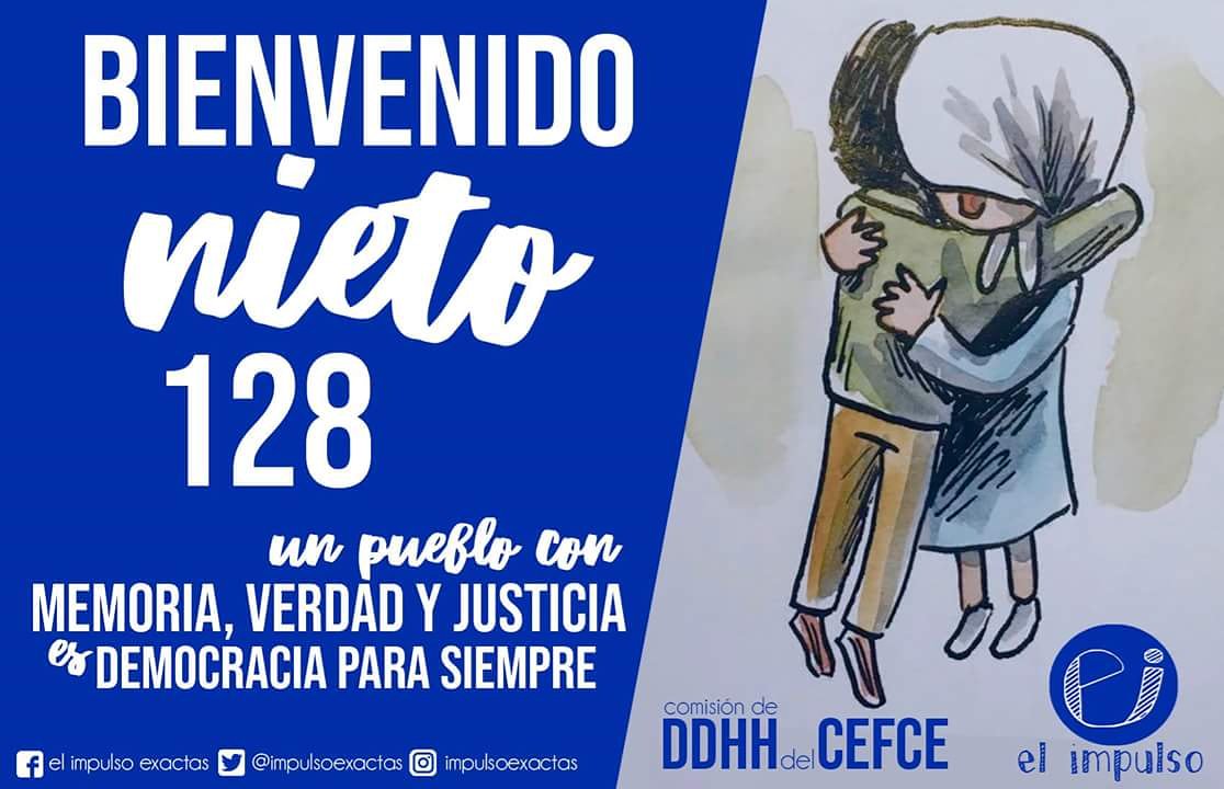ImpulsoExactas's tweet photo. BIENVENIDO NIETO 128!

Como siempre, las abuelas nos enseñan a no claudicar en nuestras luchas. En los momentos más oscuros, nuevamente nos traen la esperanza de entender que no todo está perdido. 

Ahora tenemos 128 razones para seguir luchando por memoria, verdad y justicia. https://t.co/gmBDv6f1jy