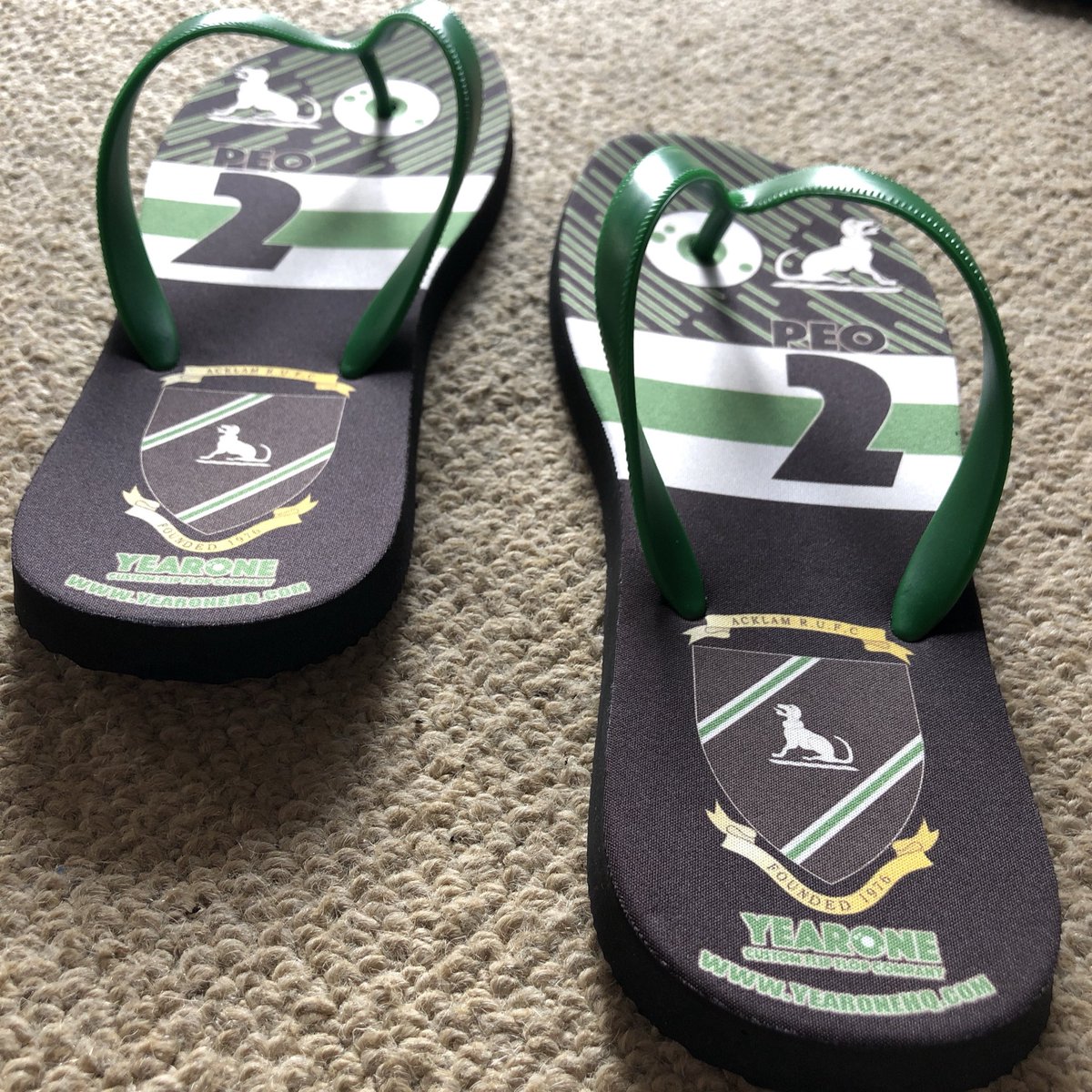 YearoneHQ's tweet photo. The first of many we hope @acklamrufc . #TeamFlippers #CustomFlipFlops 🙌🏼🙌🏼 https://t.co/OrTVL6trf2