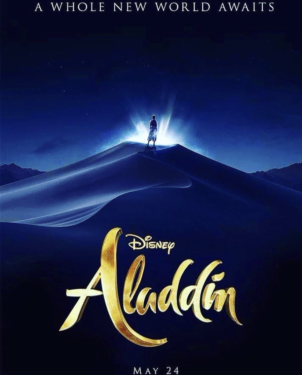 MillondeGustos's tweet photo. #Atencion cinéfilos aquí esta el primer póster oficial de la película live-action de #Aladdin 🎬🎬😎👍Su espera que su estreno sea el 24 de Mayo del 2019.
#cine #poster #sigueme #siguemeytesigo #tendencias #FacebookLive #facebookstock #followme #geeknew https://t.co/TfUiYnGsJZ