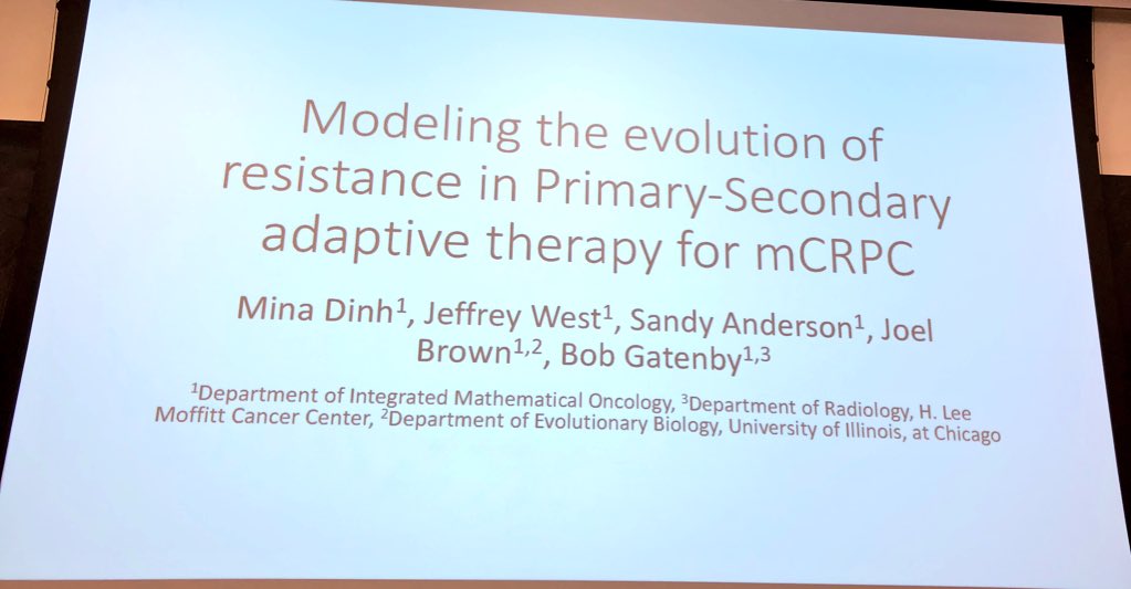 ara_anderson's tweet image. Special @mathonco research in progress from @NCIPhySci summer intern in our @MoffittPSOC Mina Dinh: Modeling the evolution of resistance in primary-secondary adaptive therapy for mCRPC. Joint work with me, @jeffreyjizzle @Sciurusniger &amp;amp; Bob Gatenby.