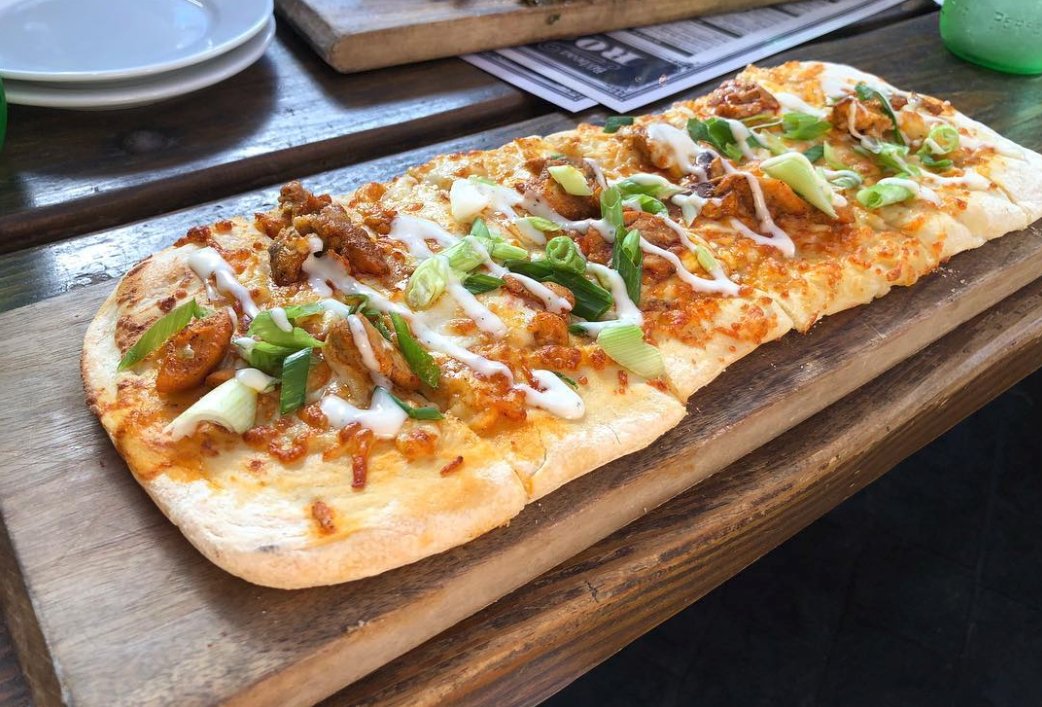 BObeaurooftap's tweet photo. Smoked buffalo chicken, four cheese blend, garlic confit, green onion, ranch.... Need we say more? #dinecrg #bobeaurooftap https://t.co/GLWyJSRpvr