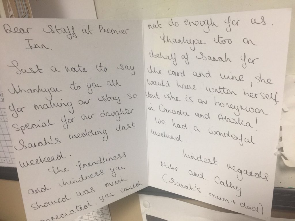 the team at Colchester A12 nailing the #SummerofService and received this lovely card from a happy guest!#EsseXfactor <a href="/gillklarin/">Gillian Klarin</a> <a href="/NewboldElaine/">Elaine Newbold</a> <a href="/SDEBDD/">simon ewins</a>