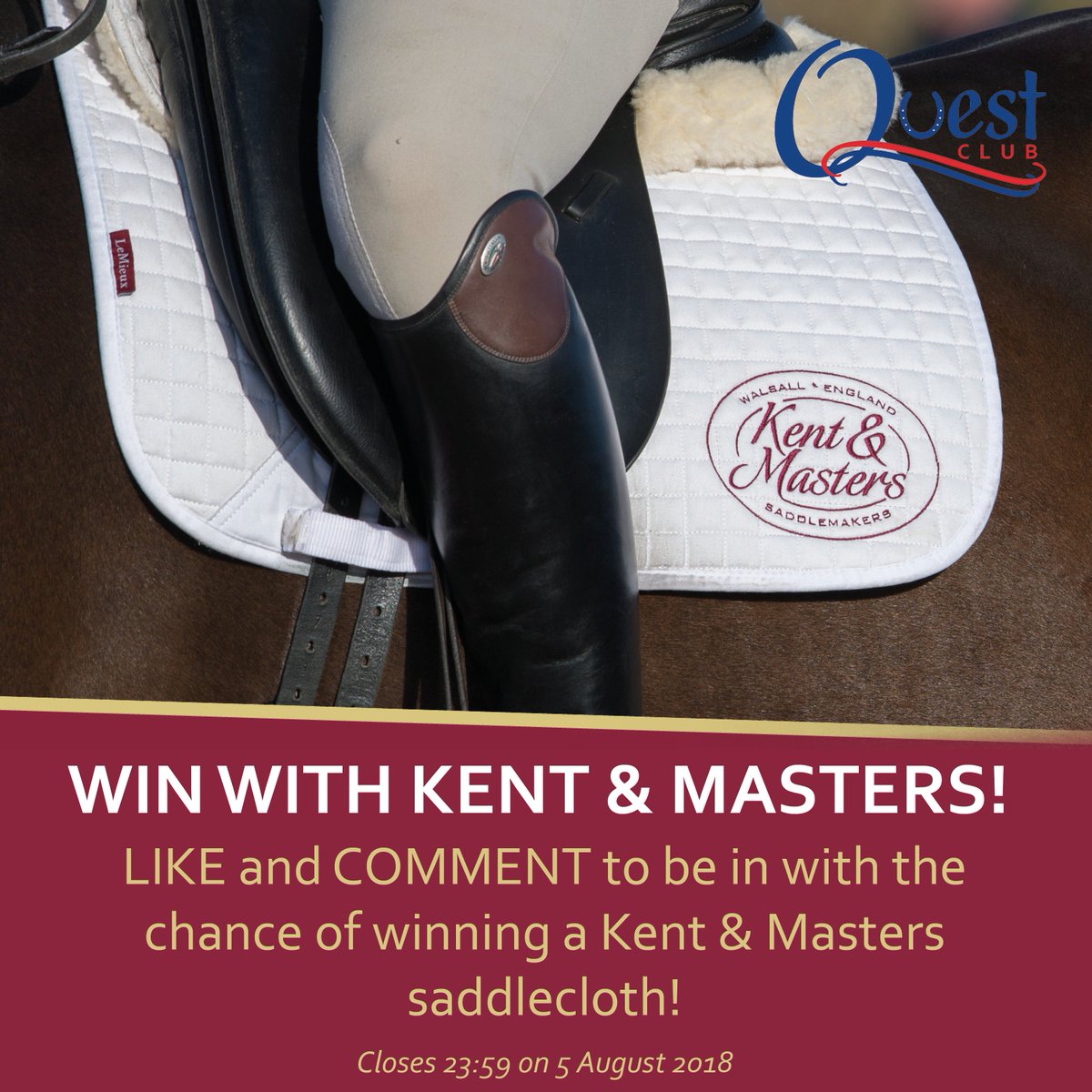 TeamQuestBD's tweet image. It&apos;s competition time Questers! We are giving away not one but TWO @KentandMasters saddlecloths!
For a chance to win, FOLLOW the @TeamQuestBD Twitter and COMMENT and SHARE this post!
For more chances to win head to Facebook @QuestClubBD and Instagram @bdquestclub #inittowinit