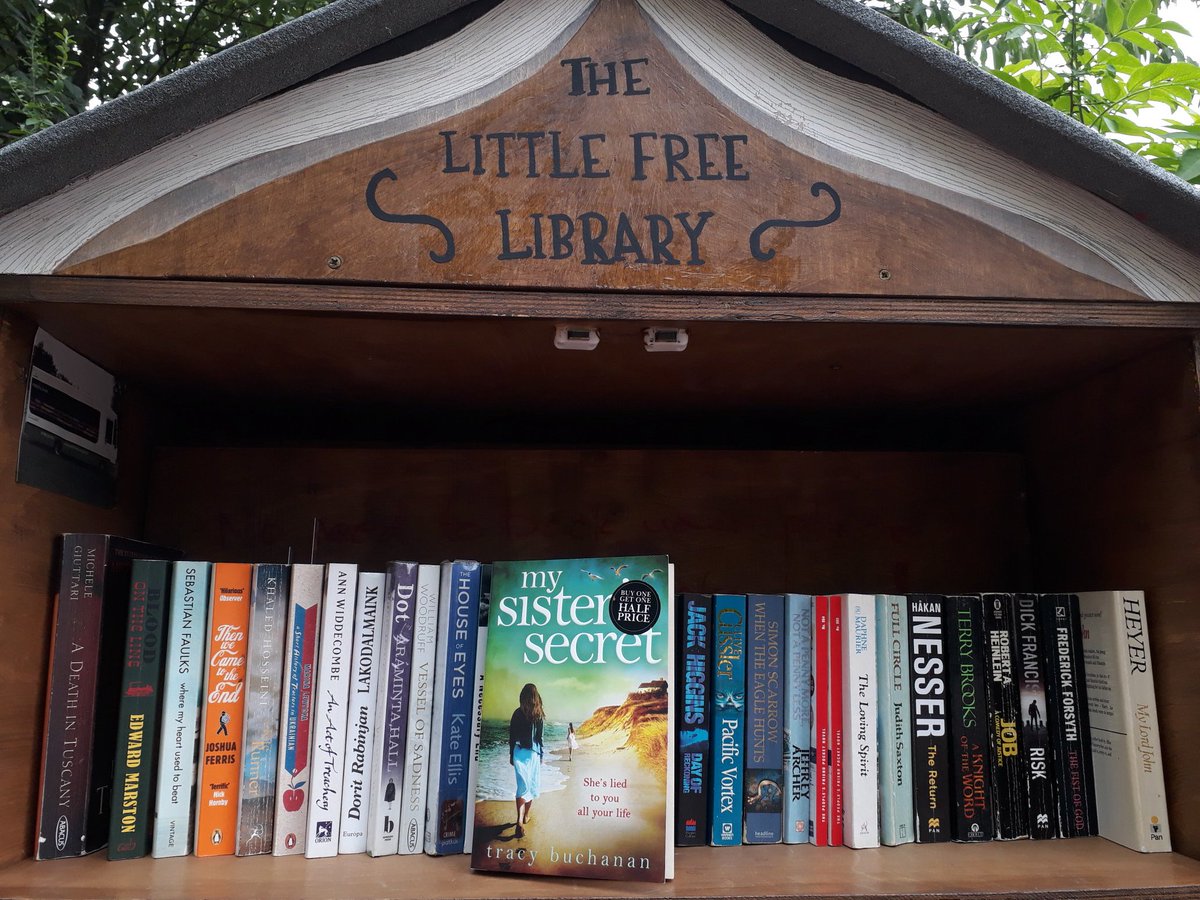 GLFreeLibrarium's tweet photo. Kind to see a donation to our #littlefreelibrary this evening of #MySistersSecret by local author @TracyBuchanan! I loved her #TheAtlasofUs that we read a couple of years ago in our book club. #LoveMK #LittleLibraryBigHeart #takeabook #leaveabook https://t.co/YKmcXLPcnO