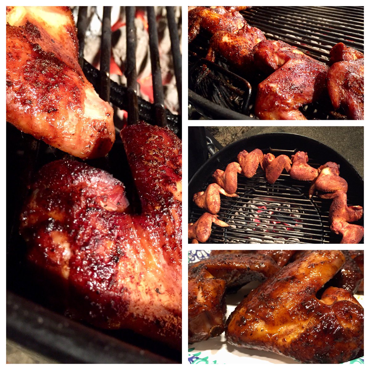 SabSportsShotz's tweet photo. @Thermapen @barkerbbq On my @WeberGrills kettle with the #BBQVortex and a couple hickory or mesquite chunks for a kiss of smoke. Spot check with my #thermapen and enjoy! #amazingwings https://t.co/qELlNNWDm7