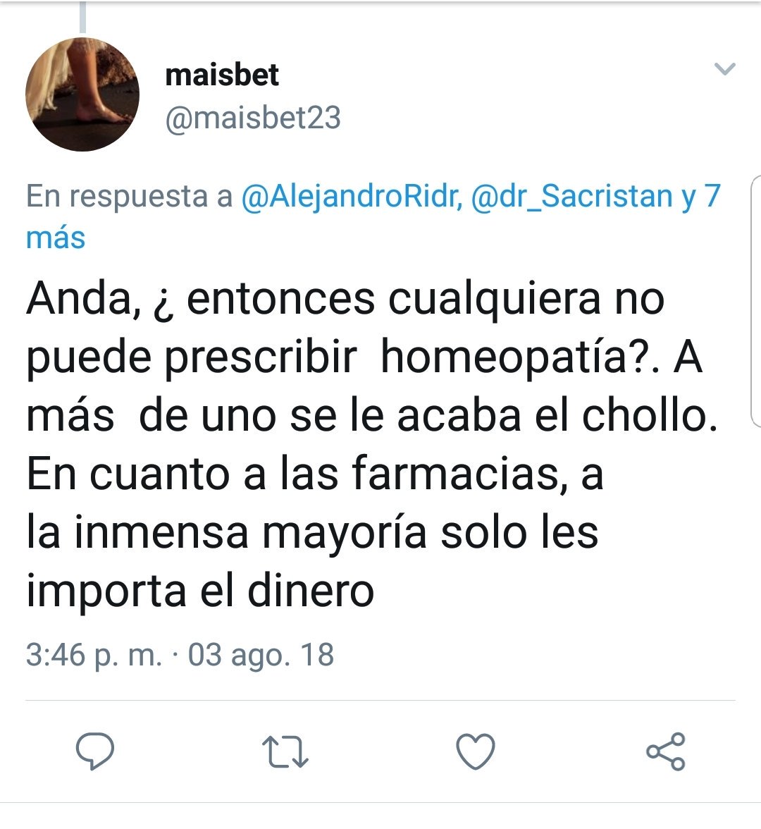 No te voy a contestar. Lo siento. No comment. #StopAcosoHomeopatía #HomeopatíaSuma #Homeopathy #StopHaters #YouHaveBeenBanned