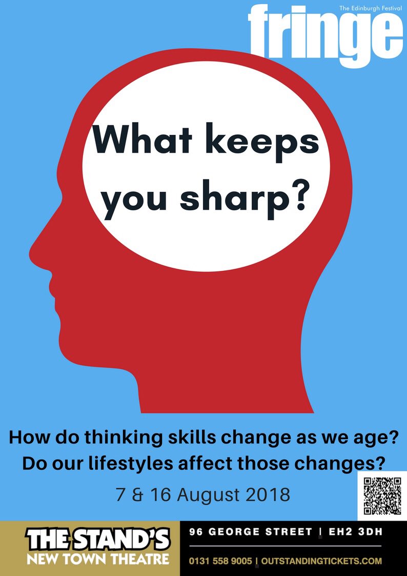 AlanJohnGow's tweet photo. #edfringe 2018 is officially underway! Come along to @CODIfringe to explore #WhatKeepsYouSharp (7 &amp; 16 August; https://t.co/7N6rXvqpN5), then put #BrainTrainingOnTrial at #SotF from @edskeptics and @TheFreeFringe (20 August; https://t.co/qJDboLFqQb https://t.co/11dAD9KApL