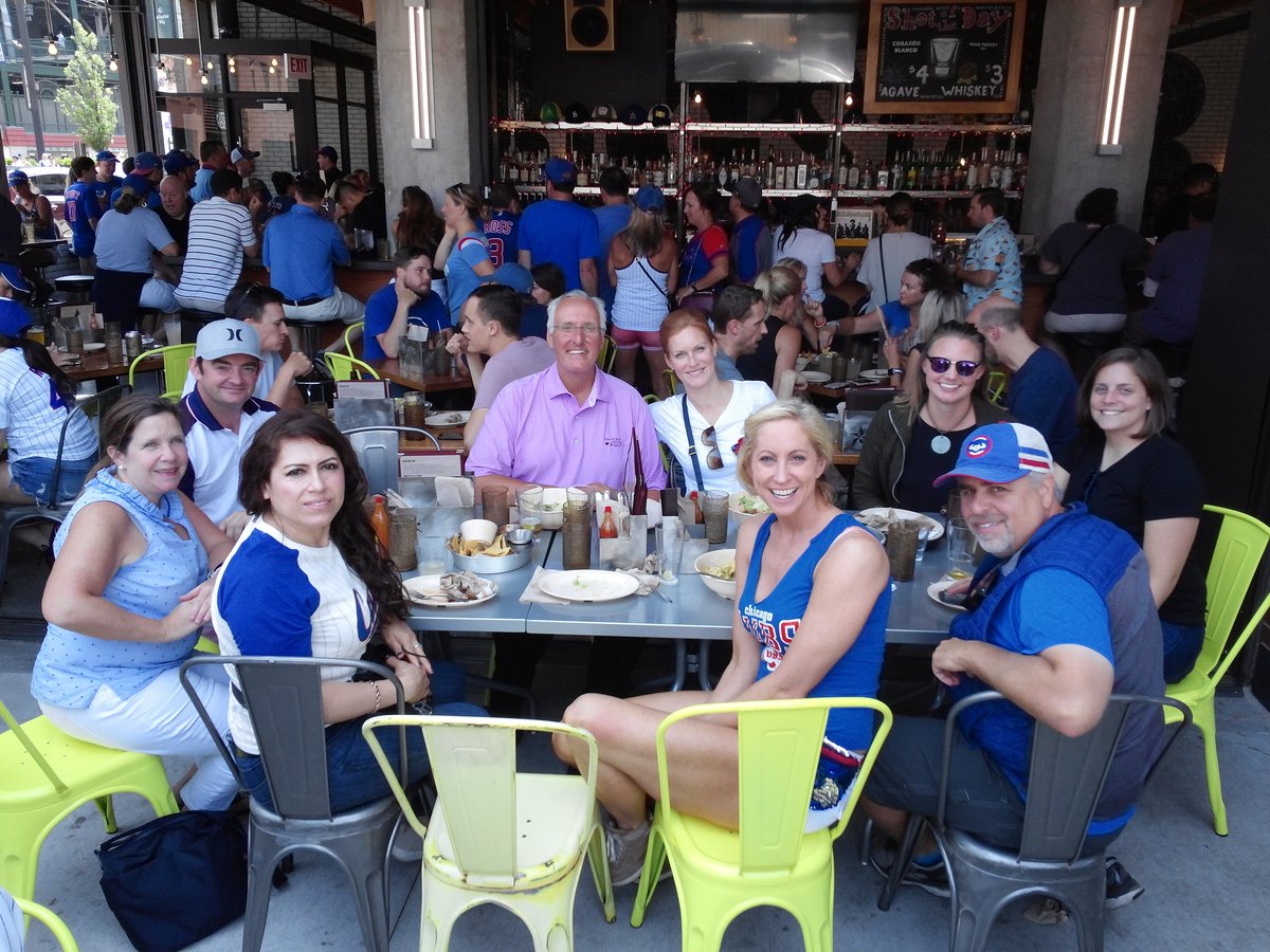 ICSJParish's tweet photo. Father Larry and staff celebrating his 60th birthday at Big Star before the Cubs game. Congrats, boss! https://t.co/tPRGkJeaTi