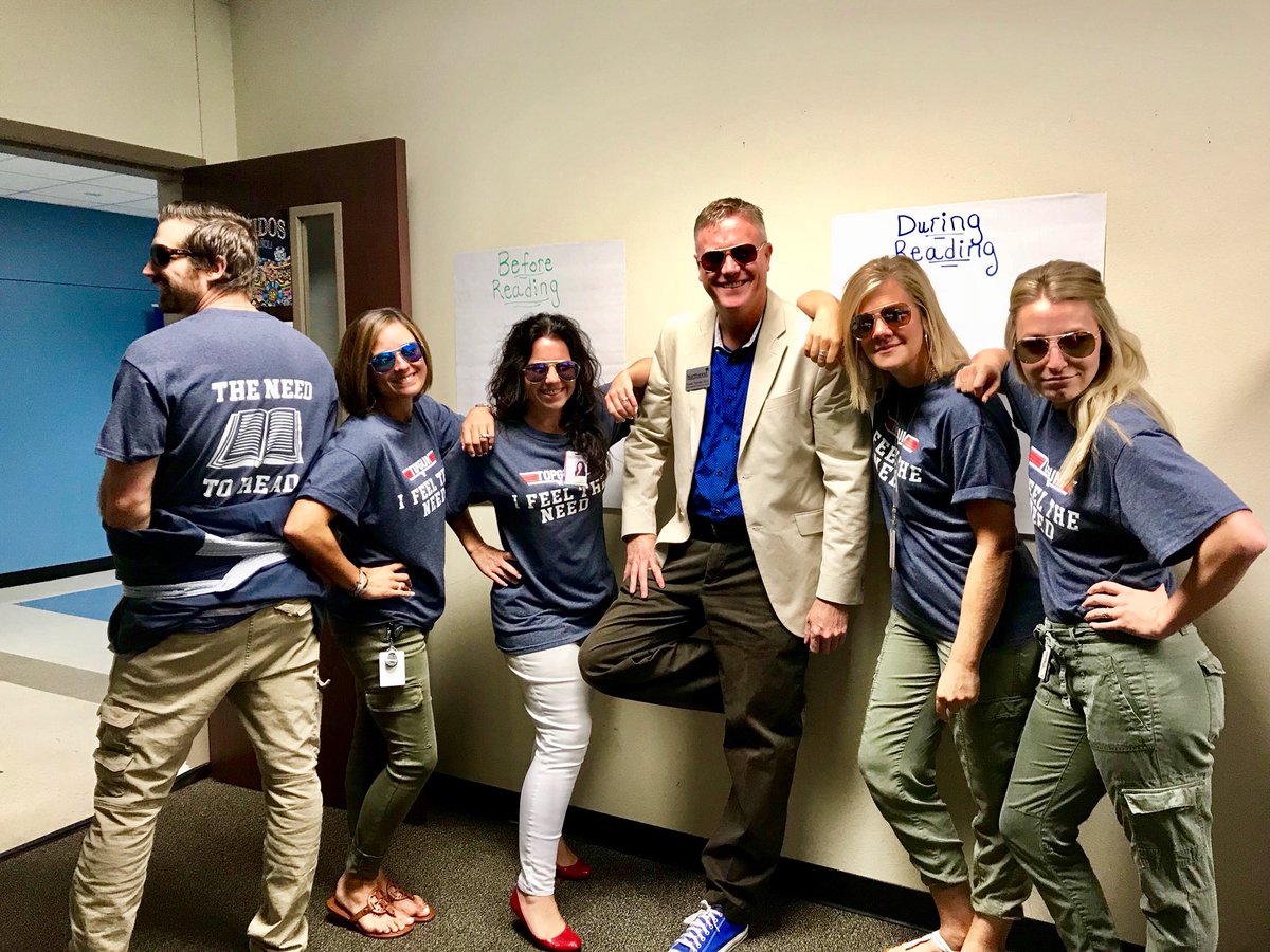 NISDMerILee's tweet photo. Talk to me, Goose...about literacy! These teachers are Top Guns for reading. Thanks @TomCruise for the inspiration! #IFeeltheNeedtoRead #GreatBooksofFire #ReadMeOn #NISD https://t.co/7s3F2A9L5L