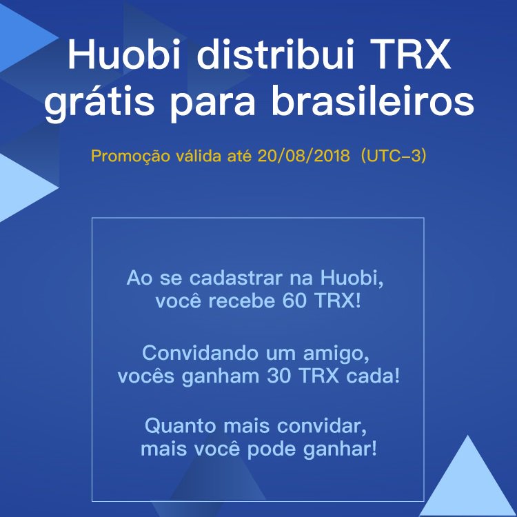 HuobiBrasil's tweet photo. Quer receber Trons (TRX) grátis? A Huobi Global está lançando sua plataforma em português. Para comemorar a boa notícia, moedas grátis!

Cadastre-se pelo seguinte link: https://t.co/hJwWKleRhg  

Confira o regulamento aqui: https://t.co/02NSqFClMM 

#tron #TRX #airdrop #crypto https://t.co/wy59B0MegF