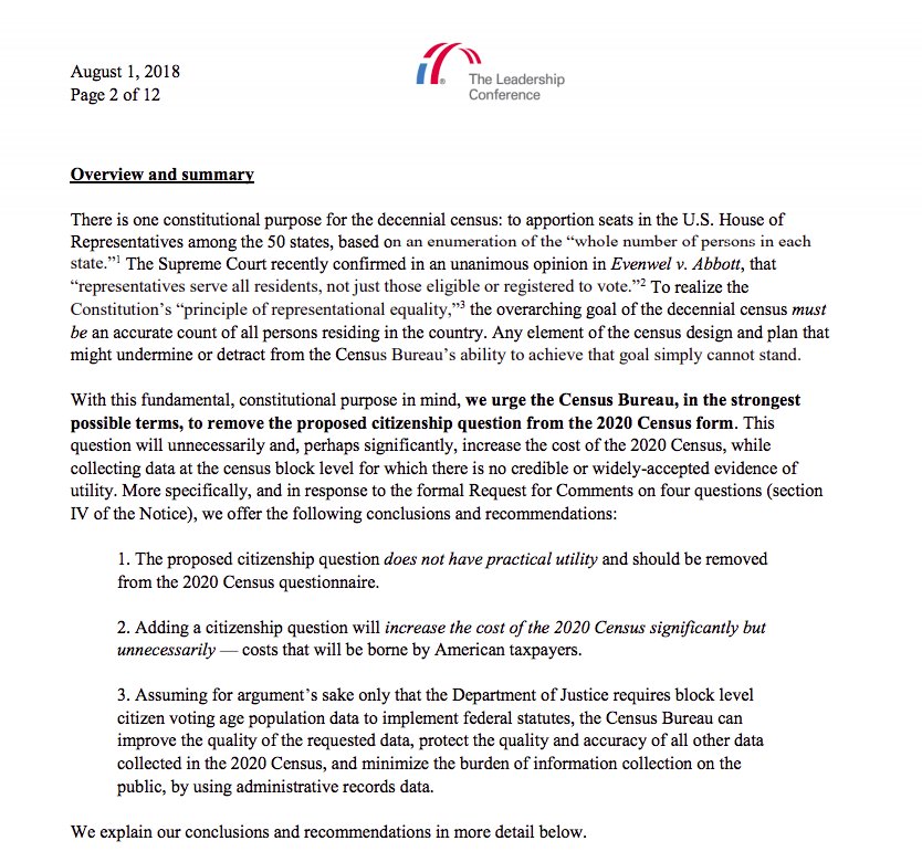 HRC joined 140+ civil rights groups urging the Commerce Department to remove the citizenship question from the 2020 Census.