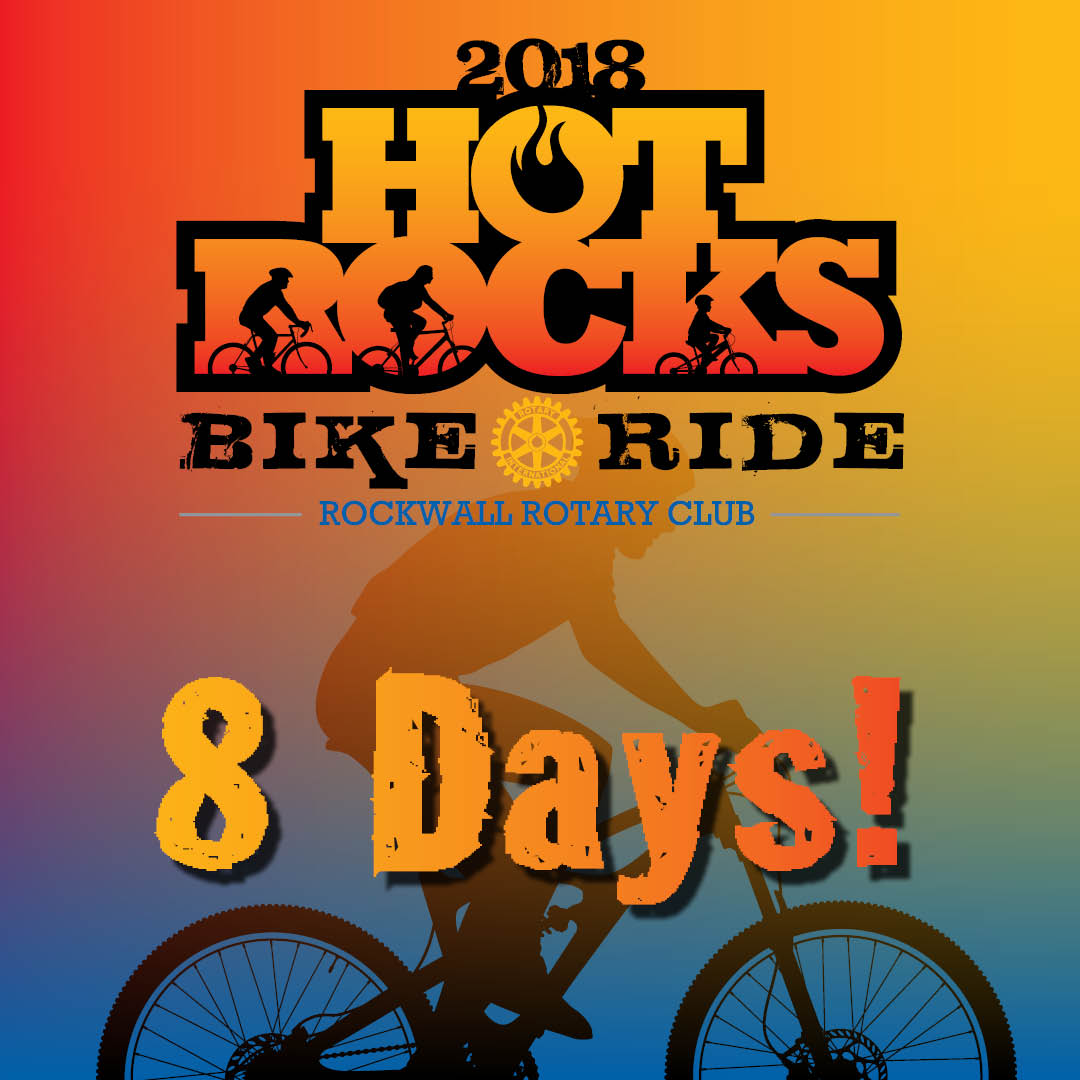 HotRocksBike's tweet photo. Only 8 days until the Hot Rocks Bike Ride! Register now for August 11th before time runs out!
https://t.co/2PNAzHp5v7
#hotrocks #cycling #bike #hotrocks2018 #hotrocksbikeride #rockwallrotary https://t.co/RqryU4HWks