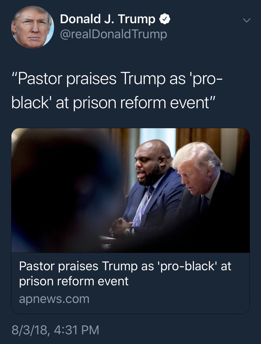 TalbertSwan's tweet photo. Congratulations black preachers. Your purpose has been served. You’ve given Trump and his white supremacist minions another “see I’m not racist” moment. And you’ve gained what in the process?? https://t.co/quOzhzceL0
