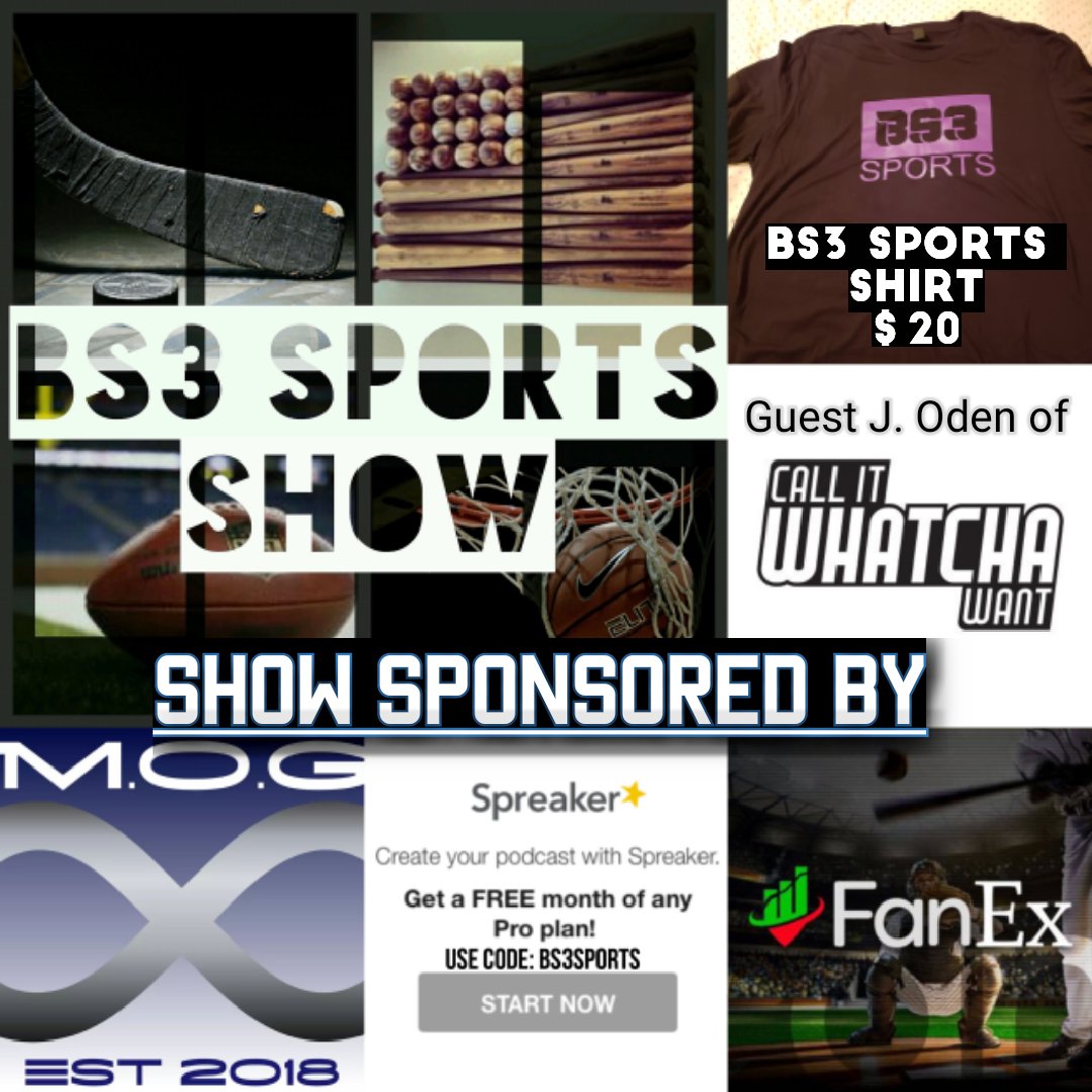 Bs3Network's tweet photo. Tune in to the BS3 Sports Show Saturday 2PM CST on https://t.co/h3tane2ZgC!

2PM Week in Sports w/.@tyjunmack
2:30PM Phone Lines Open
3:30PM @Oden2218 of the Call It Whatcha Want Podcast 

#PFHOF18 #MLB #UrbanMeyer #Madden19 #CoachesPoll #xsquadaffiliates #nophonypodcastnetwork https://t.co/GV3ThunfID