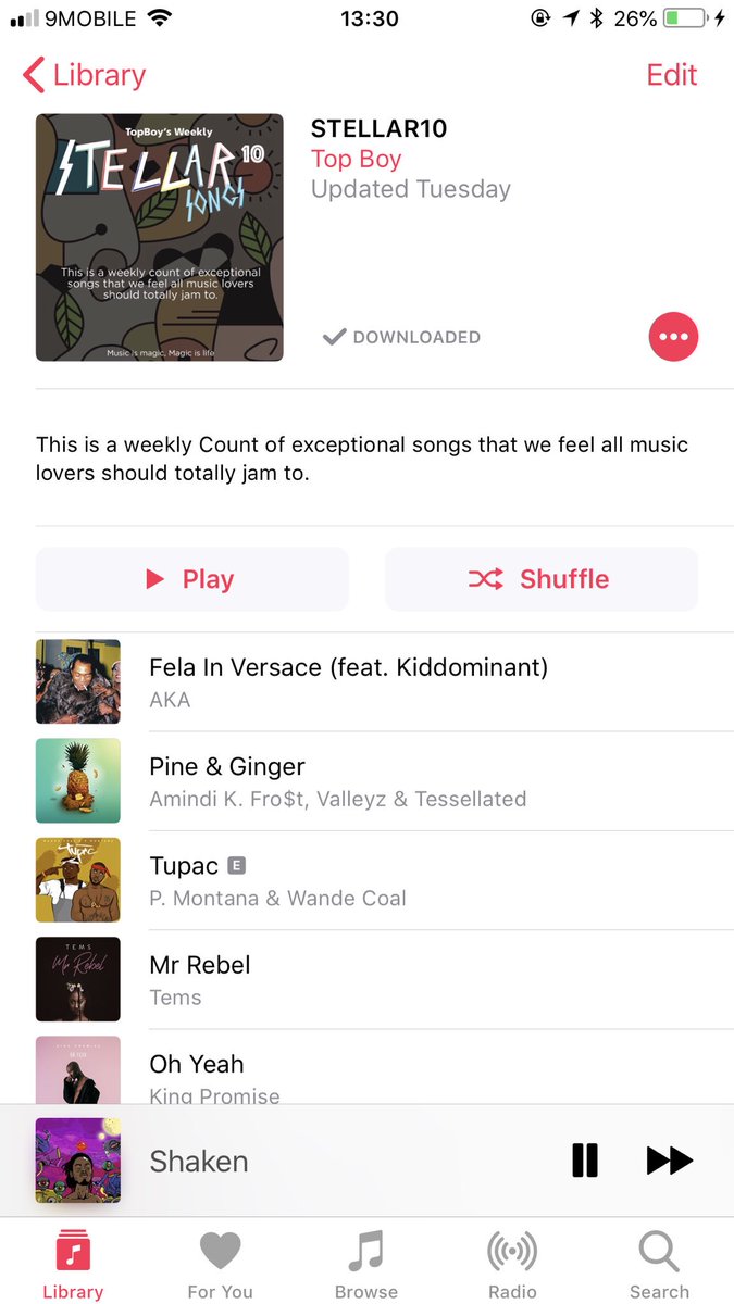 AlhajiPopping's tweet photo. I’ve started a Weekly Playlist of 10 Exceptional Songs called #Stellar10
These are Jams I feel all Music Lovers should totally Jam to!
Playlist Available on Apple Music https://t.co/3x1fhid4ff