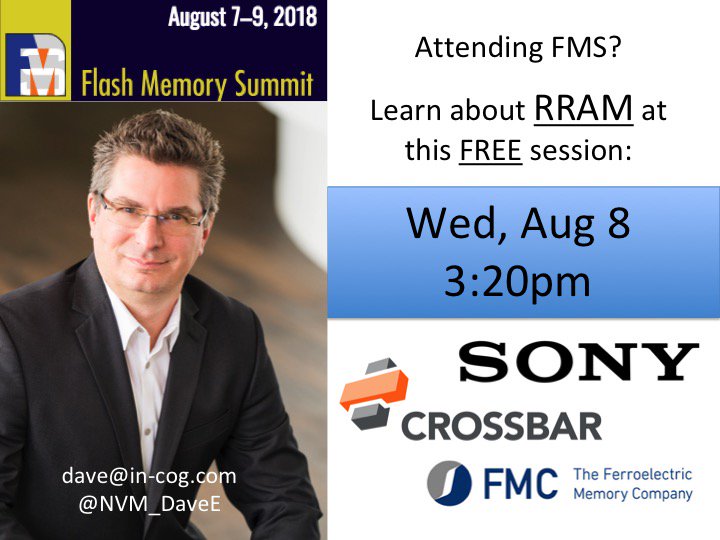 Oh, did I mention it's FREE?!!! Pre-register for FMS: flashmemorysummit.com/English/Confer…
<a href="/crossbarinc/">Crossbar</a> <a href="/SonyElectronics/">Sony Electronics</a> <a href="/flashmem/">FMS: the Future of Memory and Storage</a>