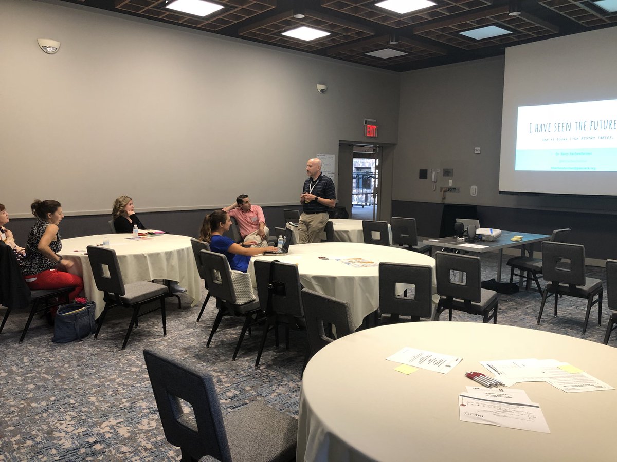 LearnForwardNJ's tweet photo. Does furniture really make a difference? Barry Bachenheimer emphasizes how room setups can change the way students and faculty interact #LFNJ #LFNJ18 #STEM https://t.co/1cdGGlgC12