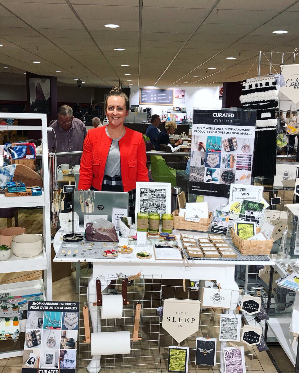 Kate_Chesters's tweet photo. Yesterday I popped by the #handmadepopup in @Debenhams to see the lovely Megan from @CuratedMakers ❤️ It’s definitely surreal seeing my work in a major department store, but this is hopefully the start of bigger things to come! ✨ #dreambig #workhard https://t.co/v3PtGDUF2B