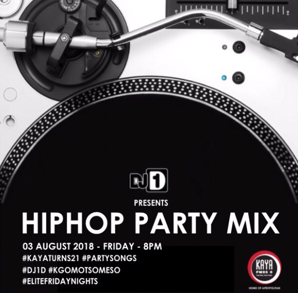 benzitolights's tweet photo. #EliteFridayNights with @Kgomotsomeso @Dj1D #InTheMixWithDJ1D #HiphopPartyMix @HiphopSection #PartySongs in celebration of #21YearsOfKaya as #KayaFMTurns21 tune in on #HomeOfTheAfropolitan Good Music Good Friends Go Kaya It's Your Birthday https://t.co/PEBi4yNgSH