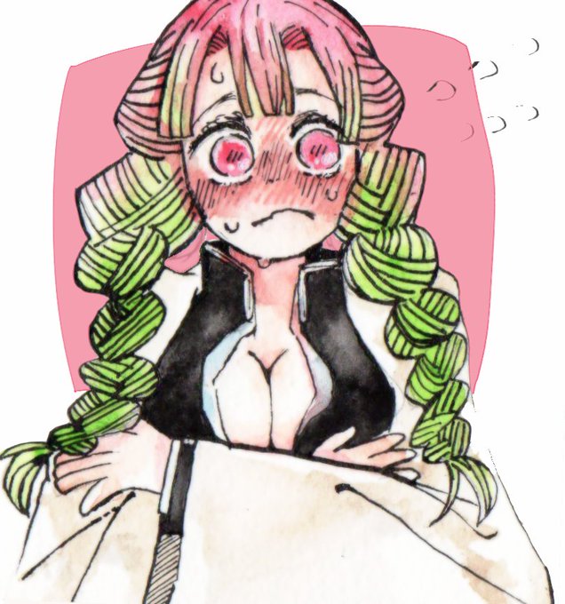 や。さんがTwitterに投稿した甘露寺蜜璃(鬼滅の刃)のイラスト。