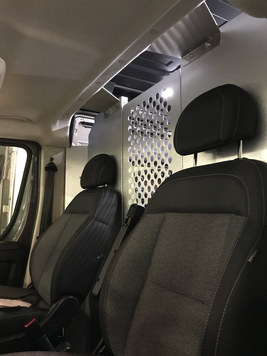 SuperiorCDesign's tweet photo. @RamTrucks Promaster upfit with @RangerDesignInc folding shelving and partition. https://t.co/LxHtD9kWTg