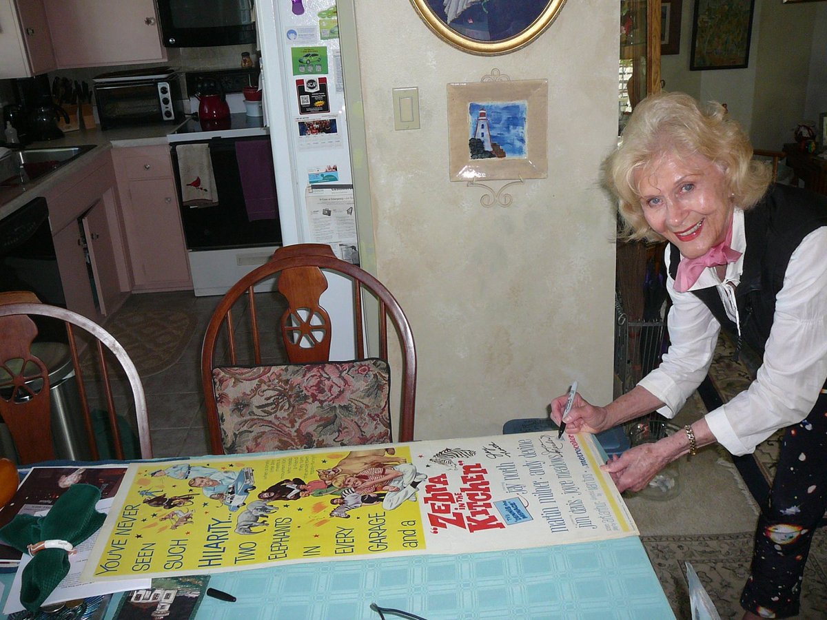 Paul_J_Coyne's tweet photo. Happy birthday @DennisTheMenace star #JayNorth, who signed for me a copy of @TVGuide, along w/ stars #GloriaHenry & #JeannieRussell. Jay also signed a poster for the 1st movie I ever saw in a theater, #ZebraInTheKitchen, which starred Jay & #JoyceMeadows, who added her autograph. https://t.co/I66pwTo3P1