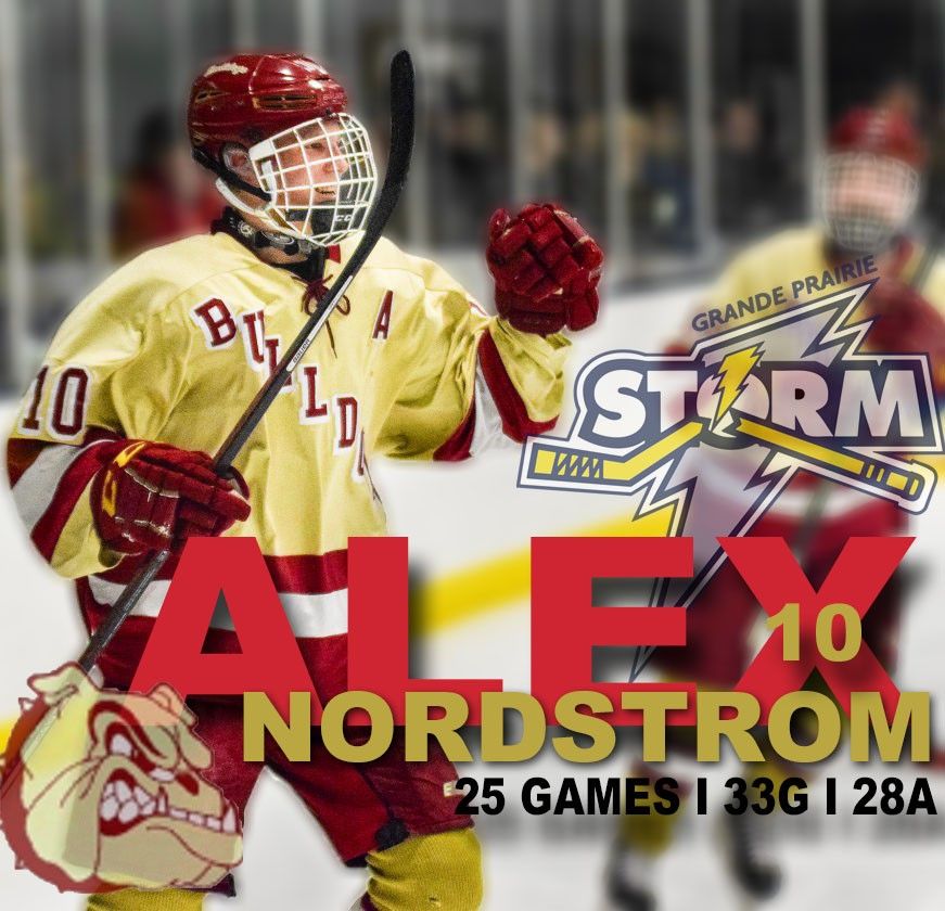 GPStorm's tweet photo. SIGNING: Storm cross the border to sign All-State forward and Michigan product @alexnordstrom_. Alex had 170 points in 80 games(!!!) with @HCHhockey https://t.co/fTYCj4tDud #thestormisbuilding #gpab #dtgp #AJHL https://t.co/0fAbKMvYDI