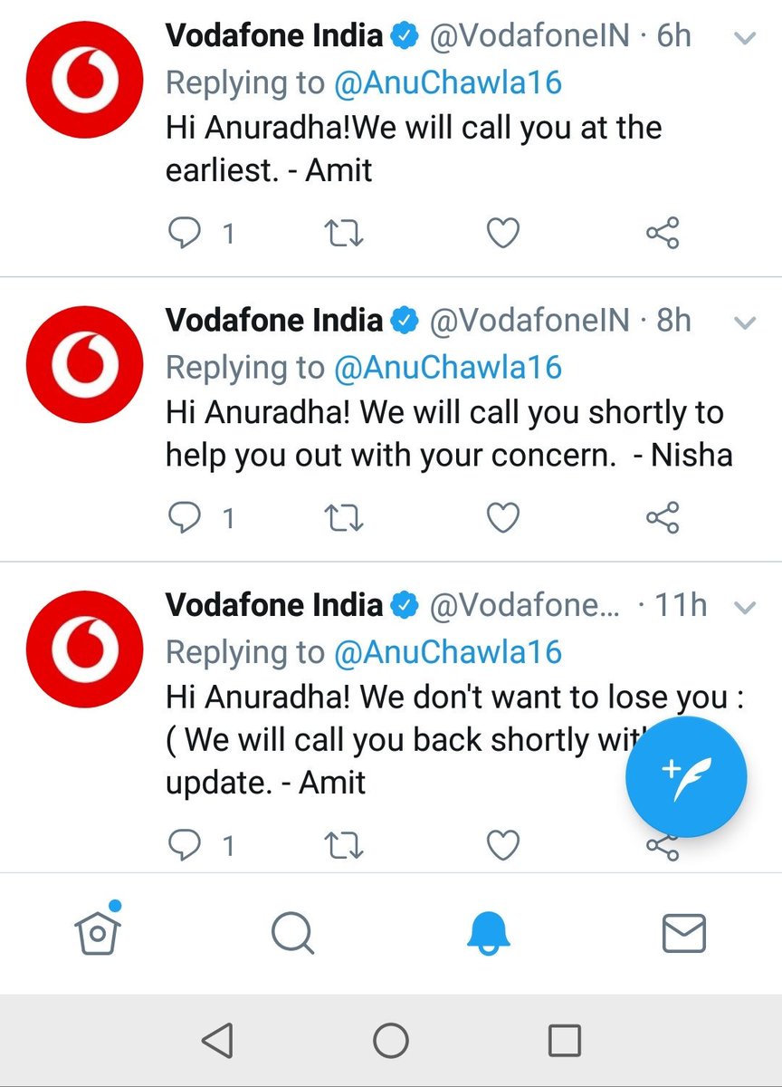 AnuChawla16's tweet photo. Despite several messages in the last 48 hours, nobody from the technical team called to hear the concern and address it #Worstcustomercare #Timetoport #Shameonvodafone #Makingmoneylosingcustomers @VodafoneChair @VodafoneIN @VodafoneUK @VodafoneGroup https://t.co/LOjt2foltp