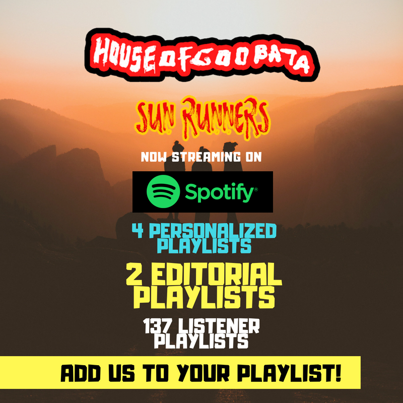 HouseOfGoobata's tweet photo. We're on 4 @Spotify Personalized Playlists + 2 Spotify Editorial Playlists + 137 Spotify Listener Playlists in under 3 weeks of our first release. No words, just so grateful. Thank you from the bottom of our hearts 🌵 Luth x Chal #HouseOfGoobata #SunRunnersRun https://t.co/ERAazDB3Sv