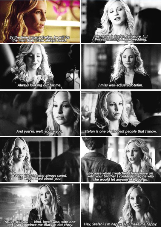 "They were never going to dance off into the sunset together because she married Stefan Salvatore and she's going to hold that in her heart forever, and Klaus, as much as she ever cared about him wasn't Stefan."  

#Steroline
