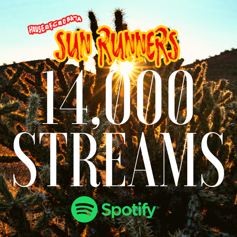 HouseOfGoobata's tweet photo. 14.1K @Spotify streams from all over the 🌎🌵🌅 @spotifycanada You are all the coolest 💚#HouseOfGoobata #SunRunnersRun #Goals #NewMusic #Pop #Edm #Music #Musica #Electronic #Rave #RaveMusic #Festival #Summer #DrivingSong #BeachParty #PartyMusic #TGIF https://t.co/A2GkI6HLsx