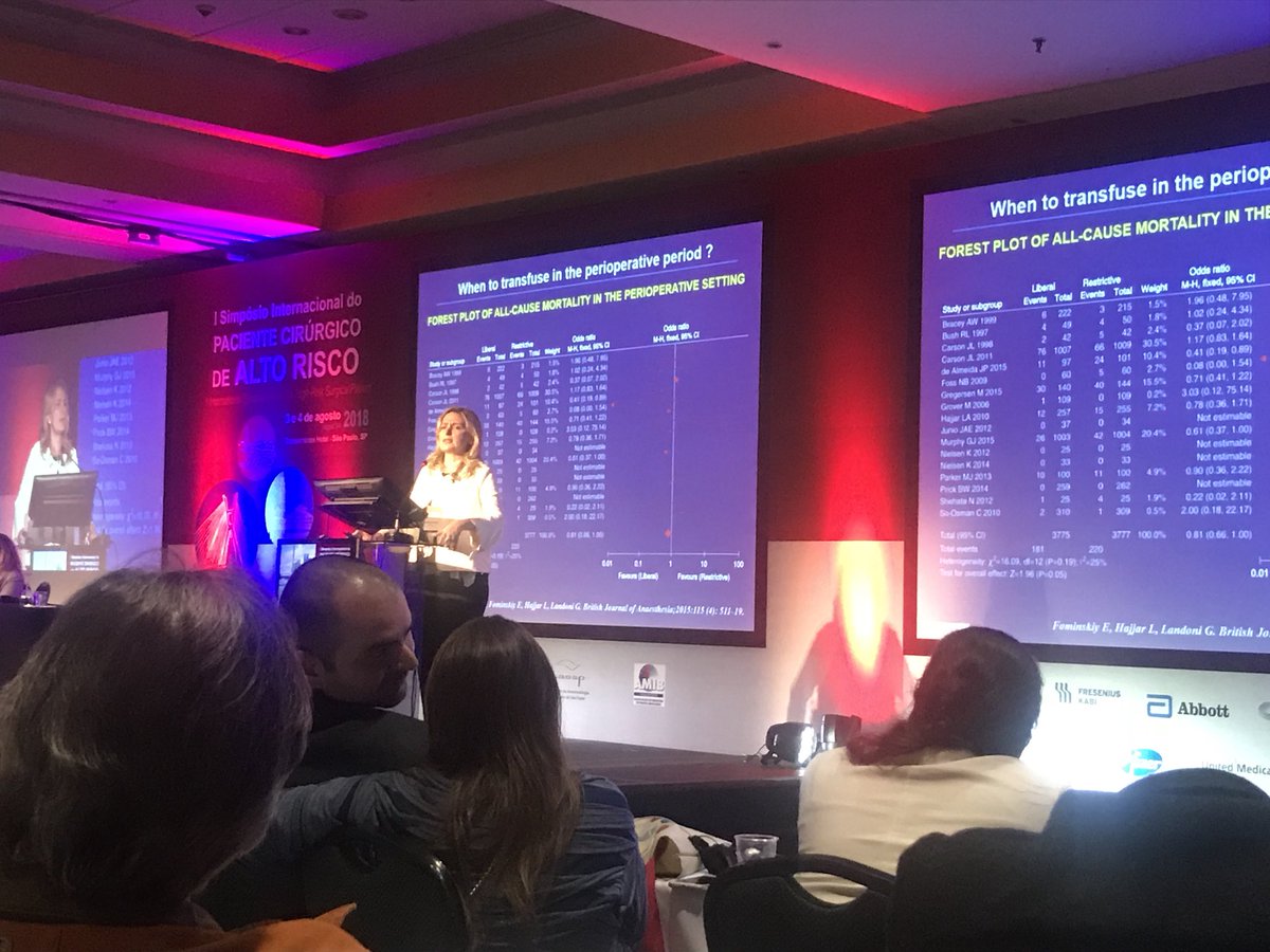 SuSiqueira's tweet photo. @ludhmilahajjar in the internacional symposium on the high-risk surgical patient talking about “when to transfuse high surgical risk patients?” #intensivesurgery https://t.co/zCCH6CDzP4