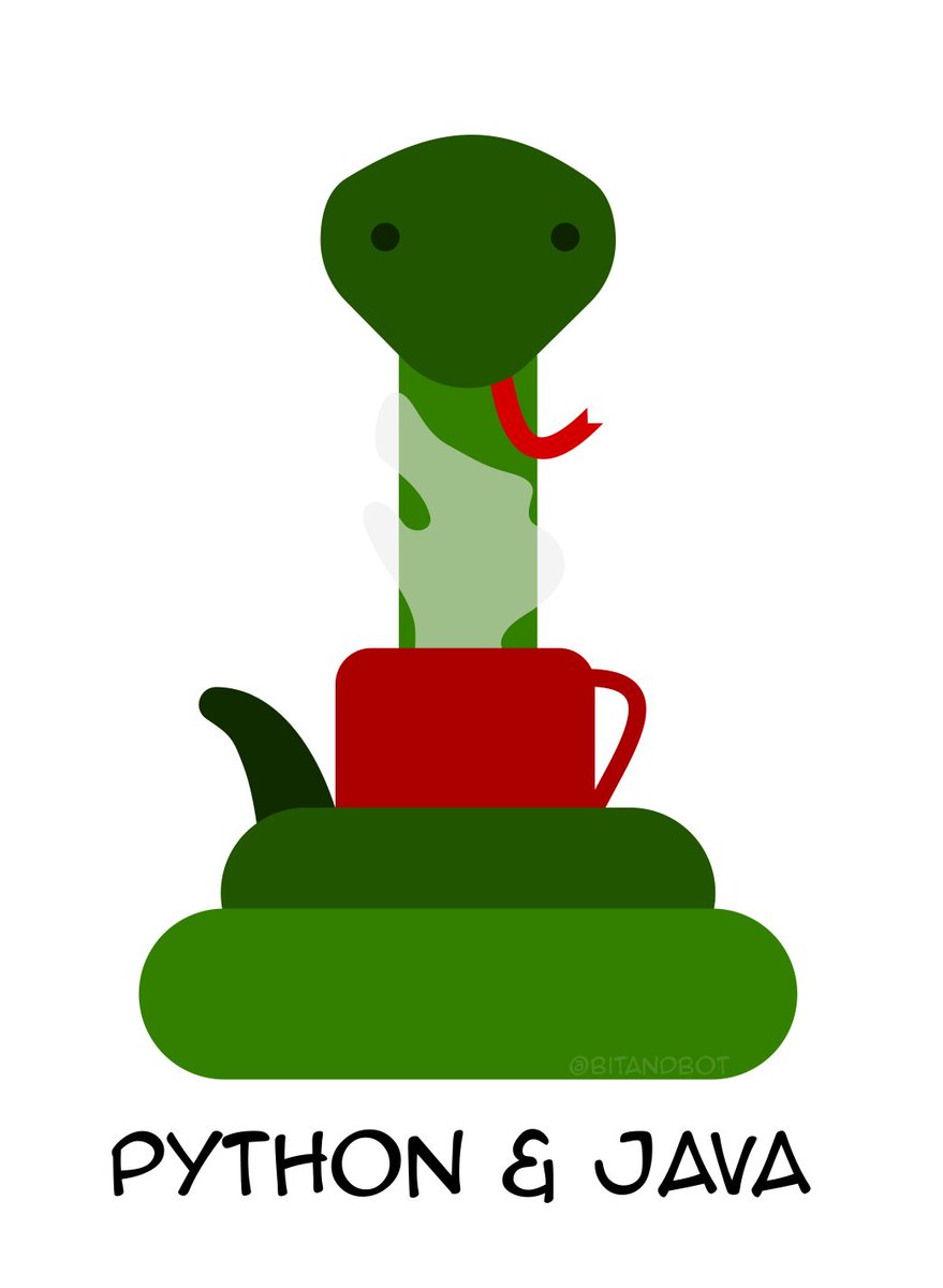 BitAndBot's tweet image. I know these don't go together, but a mental picture is a mental picture. @bitandbot #python #java #code