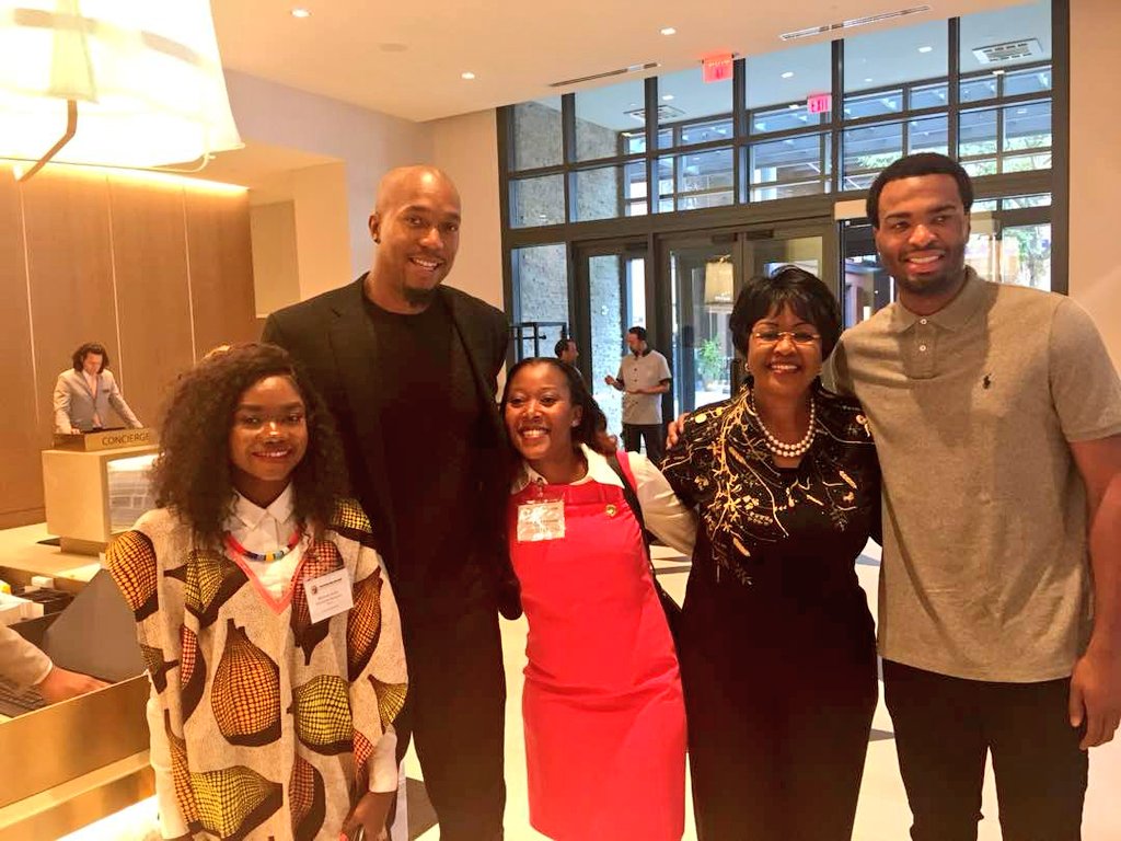 DoctorCharisma's tweet photo. Attending the African Diaspora Young Leaders Summit. Very inspirational. Meet 👉 @D_West30, two-time NBA All-Star, two-time #NBA Champion 👉H. E. Dr Arikana, UA Ambassador to the US and 👉 @chineyogwumikeS, Analyst and Host / NBA and Sports Center Africa #ADYLS2018 #Yali2018 https://t.co/c8mjPFKrhP