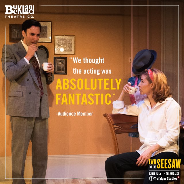 LAST CHANCE to see #TwoForTheSeesaw at @TrafStudios 2. End your week with a trip to NYC, book now. bit.ly/2ImhL7O