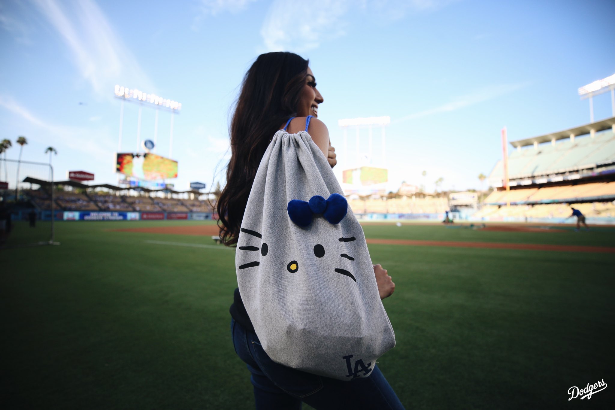 dodgers drawstring bag