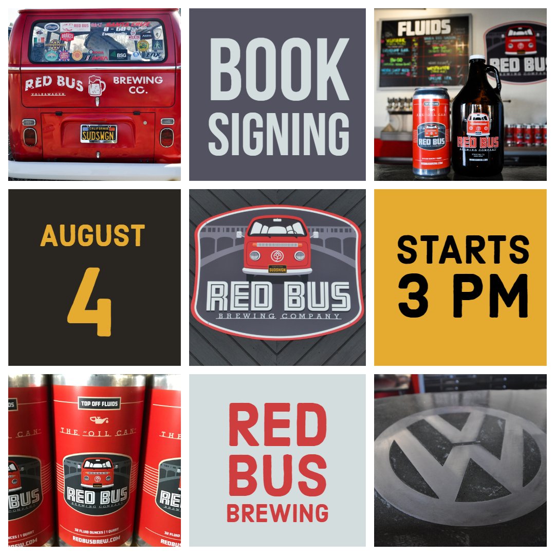 Last Book Signing of the summer (until it isn't)! I'll be signing and selling copies of Sacramento Beer: A Craft History on Saturday, August 4 at <a href="/RedBusBrew/">Red Bus Brewing Company ☮️</a> in Folsom. Come out have an awesome beer (or two) and pick up a signed copy of the book! Hope to see you there.