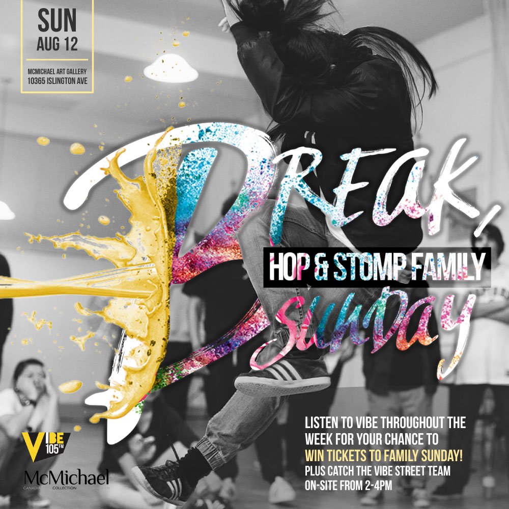 vibe105to's tweet photo. 🚨#WinWithVibe 🚨RT to Qualify! Spend your Sunday at #BreakHopStomp Family Sunday on AUG 12 at the @mcacgallery !

Listen today during @TheATeam_TO w @apolloplease @Adaohh at 6PM for your chance to win a pair of tix! #everythingremainsraw #northsidehiphop https://t.co/Uy4N5vS6ar