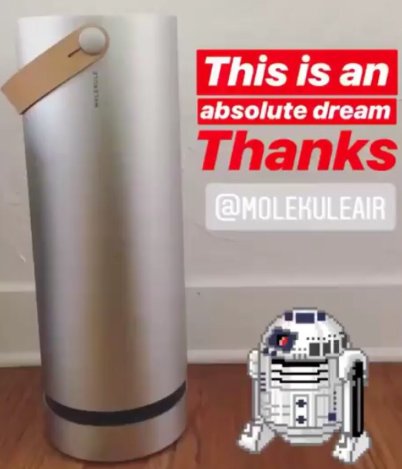molekuleair's tweet photo. The future of #cleanair has arrived early. "This is an absolute dream. Thanks Molekule." - @TGranaderos from Netflix's "13 Reasons Why" #MyMolekule #airpurifier https://t.co/n1hpP41ZFK