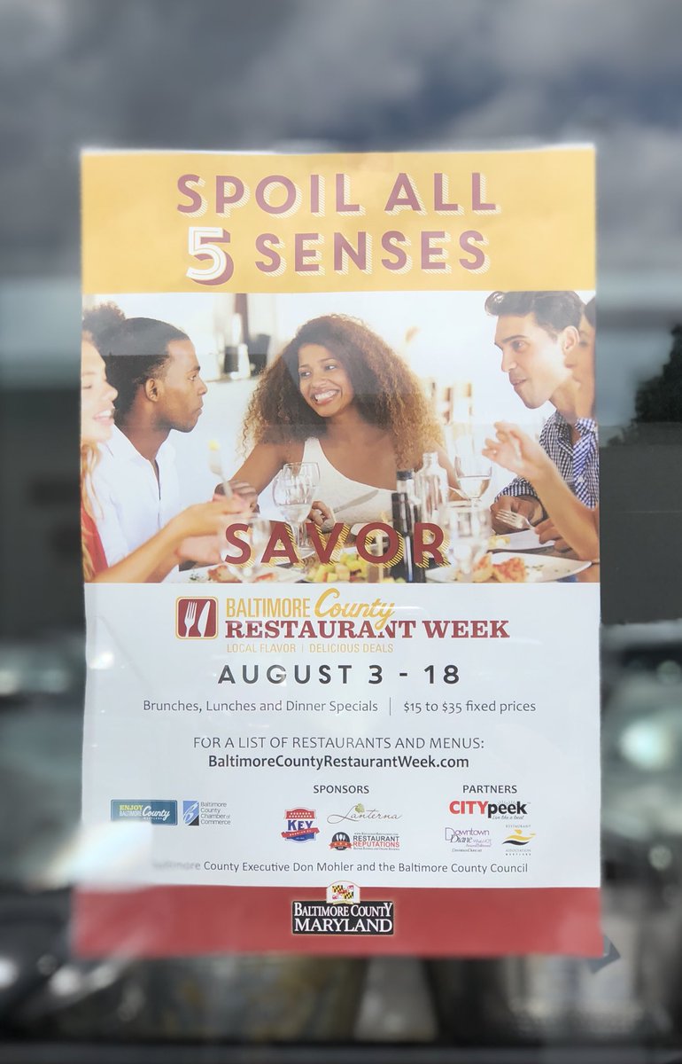 BaltCoGov's tweet photo. Baltimore County Restaurant Week #Summer 2018 is in full swing! Explore all the wonderful foods Baltimore County has to offer until August 18th, visit https://t.co/USZ5vWP7u9 for a list of participating restaurants!
#EnjoyBaltCo #TasteBaltCo #BaltCoFoodies https://t.co/QWxM4D6KxQ