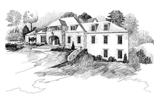 tscarlisle's tweet photo. Though this one has made its way to the unbuilt series,  I really enjoyed doing the drawing. #handsketch #unbuilt #architecturalrendering #residentialdesign https://t.co/FahEzN5OLq https://t.co/1WPvWeMTZ9