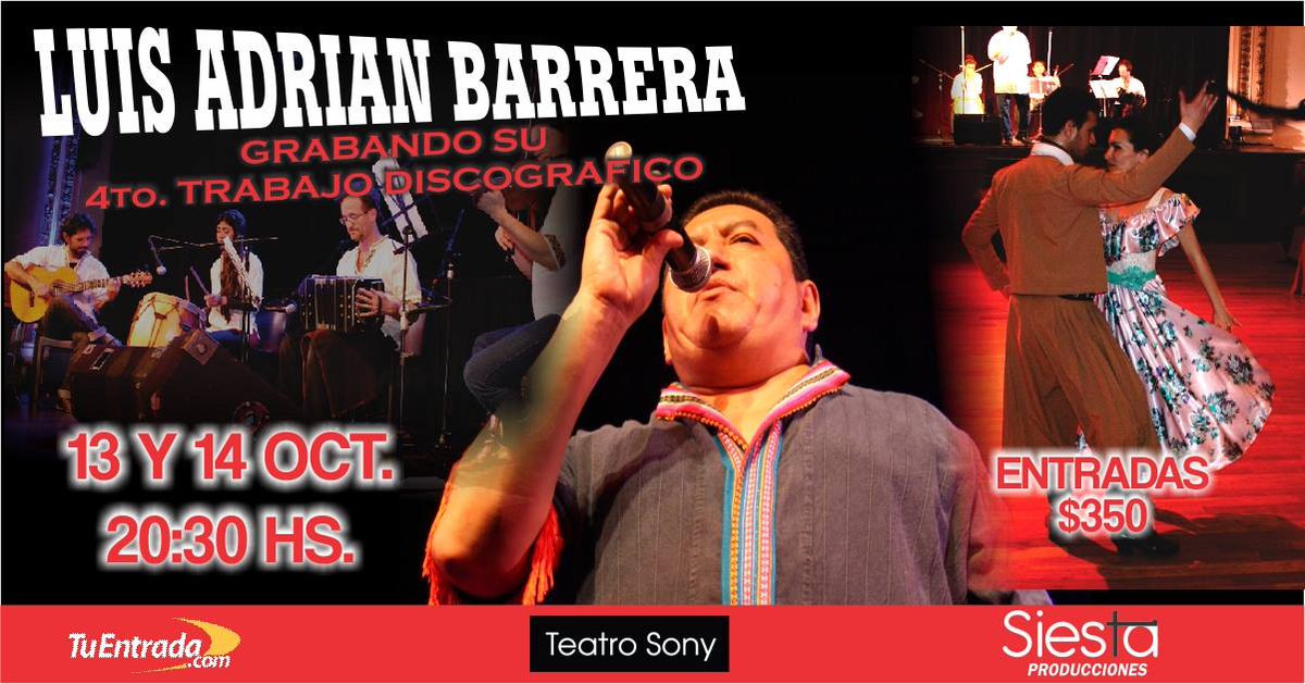 Vení a vivir la fiesta de grabación de mi 4to disco, cómo la que vivimos el año pasado. Los espero 13 y 14 de Octubre para la grabación en vivo.
No te quedes sin tu entrada: tuentrada.com/teatrosony/Onl…