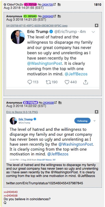 intheMatrixxx's tweet photo. #QAlert 8/3/18 Post 1810
Do you believe in coincidences?
Q
@POTUS #QisPEACEFUL #QAnon #QArmy #ControlledMSM #PatriotsUnited #WWG1WGA #QFear https://t.co/l41aF927Fv