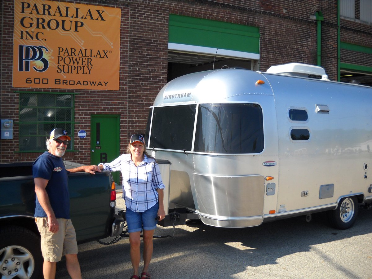 ParallaxPower's tweet photo. Big thanks to Bill & Ellie Celon for driving 3 days to our headquarters to have their new TempAssure multi-stage charging unit installed by our experts!
What a great couple! What a great Airstream ππ
#TempAssure #RV #RVrenovation #Airstream #Airstreamrenovation #RVpower https://t.co/je4L9MYszc