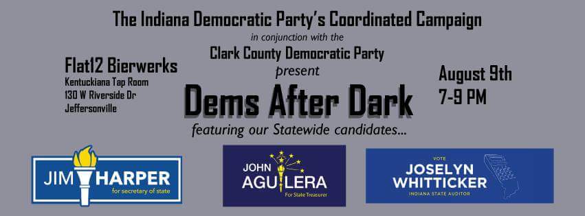 Check out this awesome event at @Flat12Bierwerks! Candidates @JimHarperIN, @AguileraForIN, @Joselyn4IN will all be there! Will you? 🍻🍻🍻